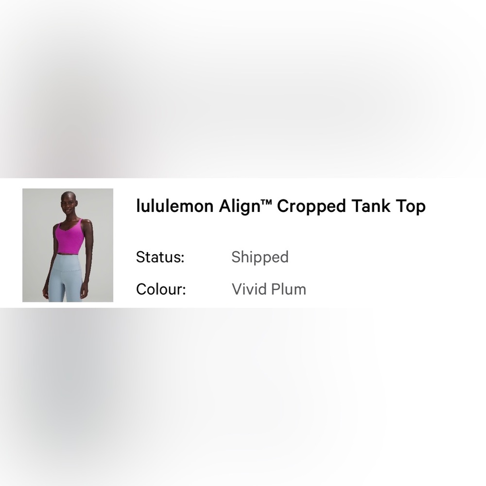 Lululemon align crop tank top